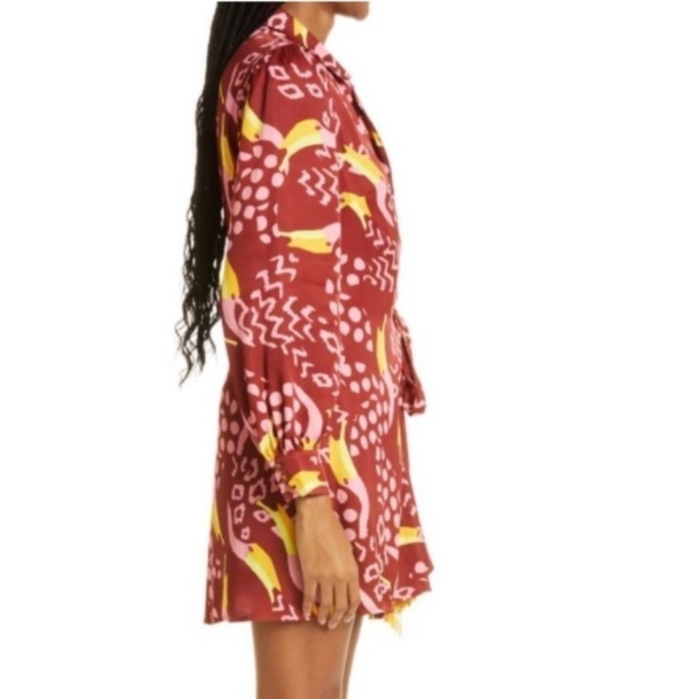 FARM RIO NWT Toucanissimo Long Sleeve Print Wrap Dress Sz Small Maximalist NEW - Picture 16 of 16